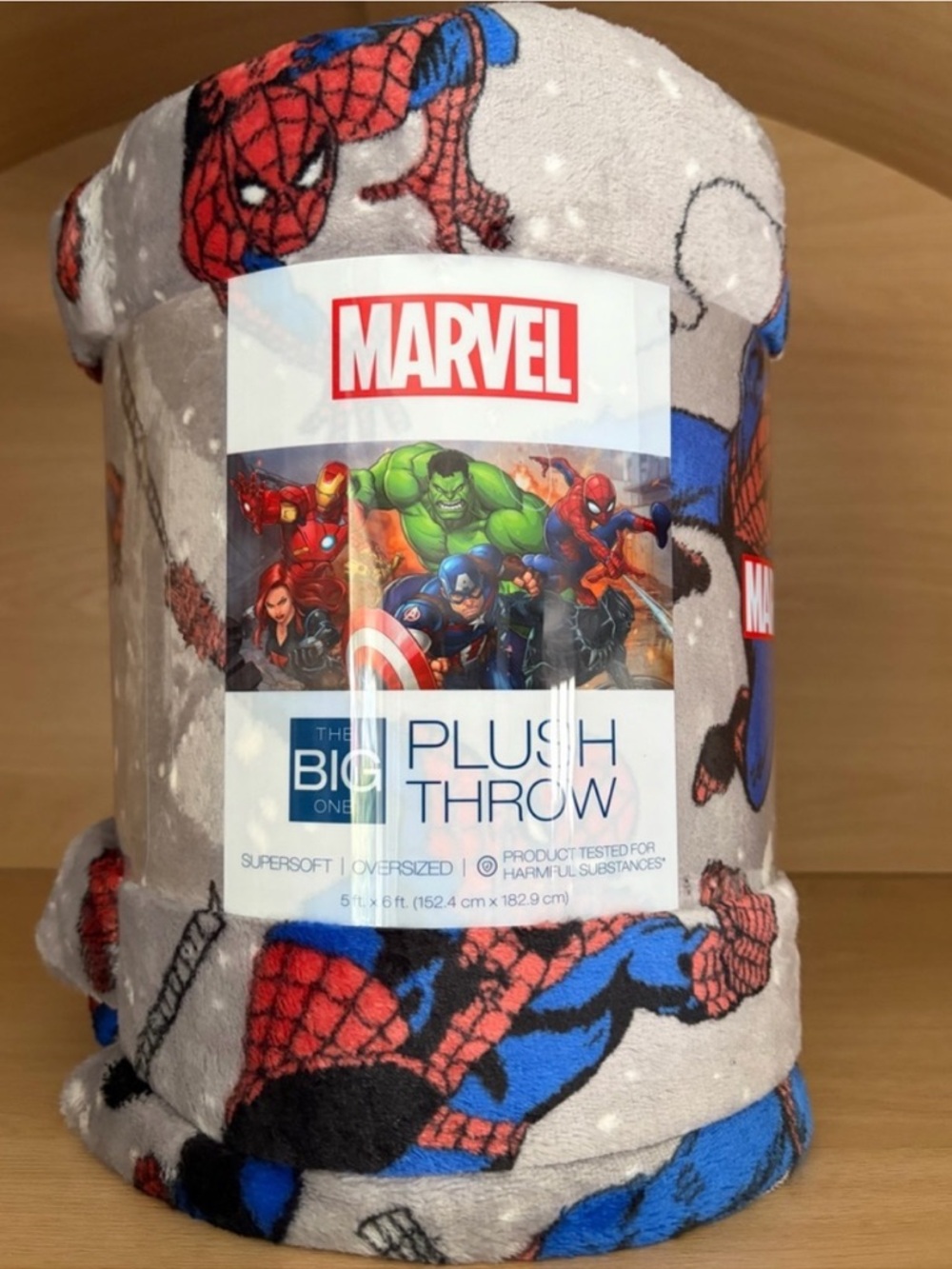 Marvel Spider-Man Supersoft Oversized Plush Throw Blanket | 5’x6’  NWT